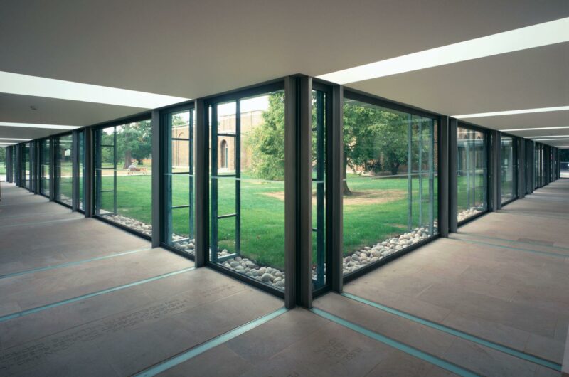 Glass walls, making a design feel more modern.