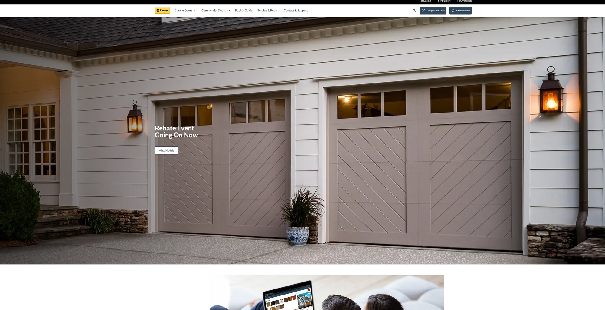 Garage door rebate event promotion with lanterns
