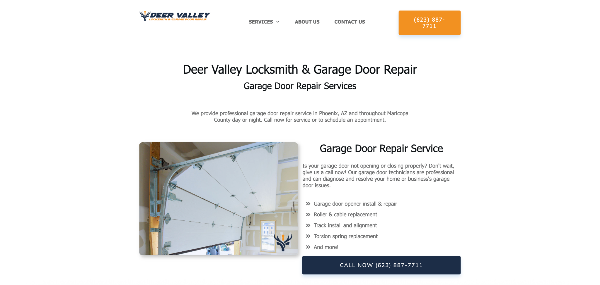 Garage door repair services diagram.